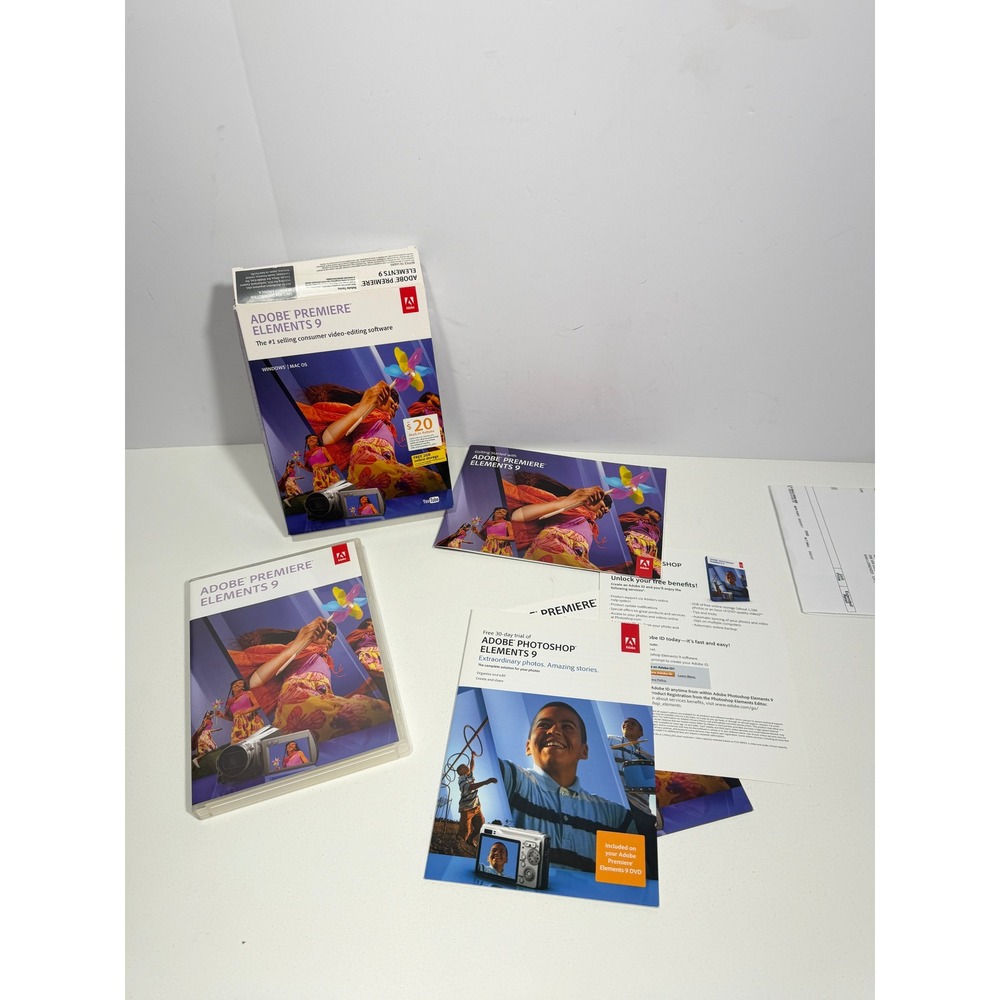 Adobe Premiere Elements 9 Video Editing Software Windows Mac OS Box Set